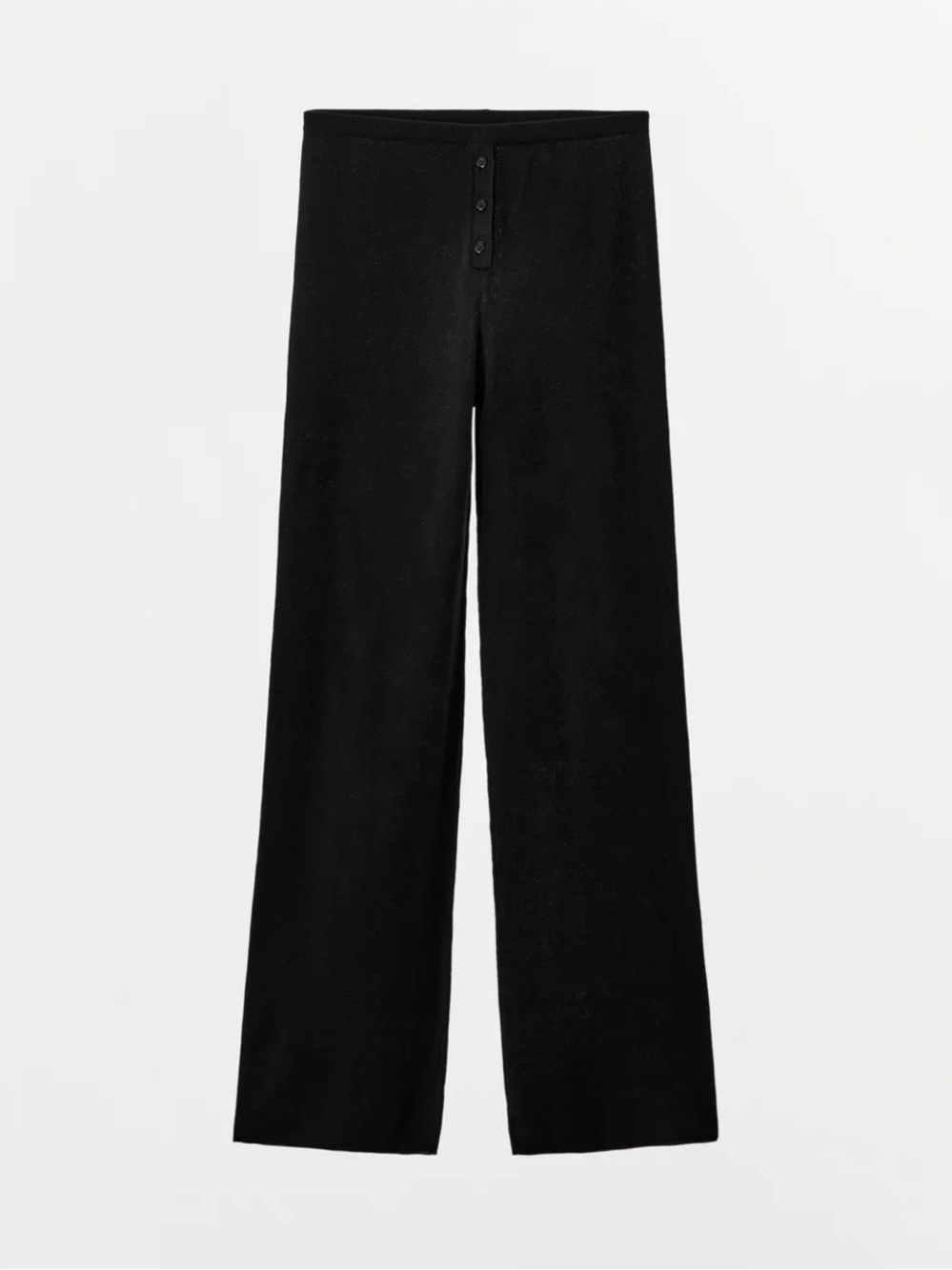 NWT Zara Black Straight-Leg High-Waist Knit Pants